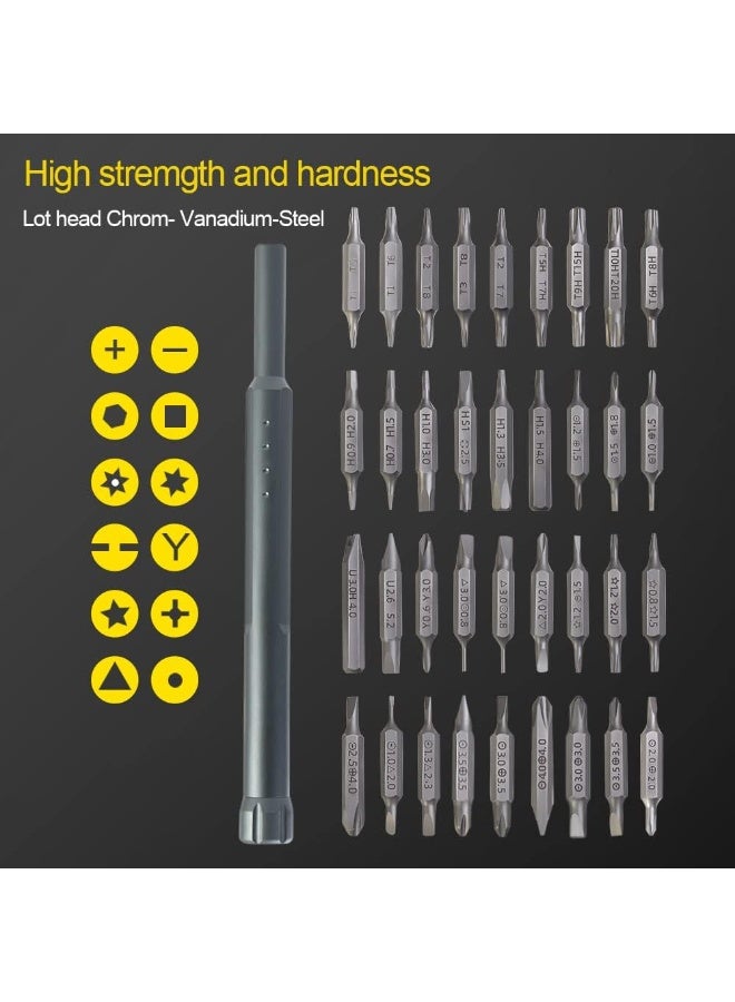 CAZADORA 72 in 1 Precision Screwdriver Set Magnetic Mini Screwdriver Repair Tool Kit with Aluminum Case, Professional Stainless Steel S2 Alloy Bits, Rotating Non-Slip Handle, Portable Screwdriver Set for Mobile Phones, Watches, Eyeglasses, Laptops, Cameras, Electronics Repair, PC, Tablets, Gaming Consoles, Household and Professional Maintenance Tools, Compact Lightweight Design, Durable Anti-Rust Silver Finish, High Precision Repair Kit with Storage Case, Ideal for Home, Office, Technicians, DIY and Daily Repair Needs by Cazadora - Image 5